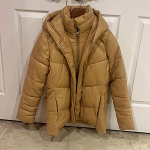 Abercrombie Leather Puffer Jacket